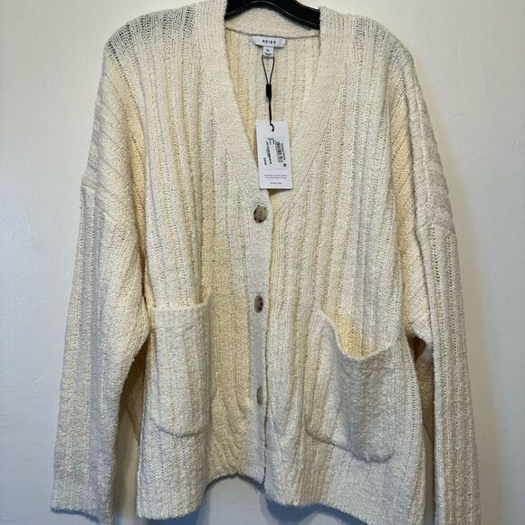 Reiss Annie wool cardigan size 3XL, in neutral color NWT - Picture 6 of 11